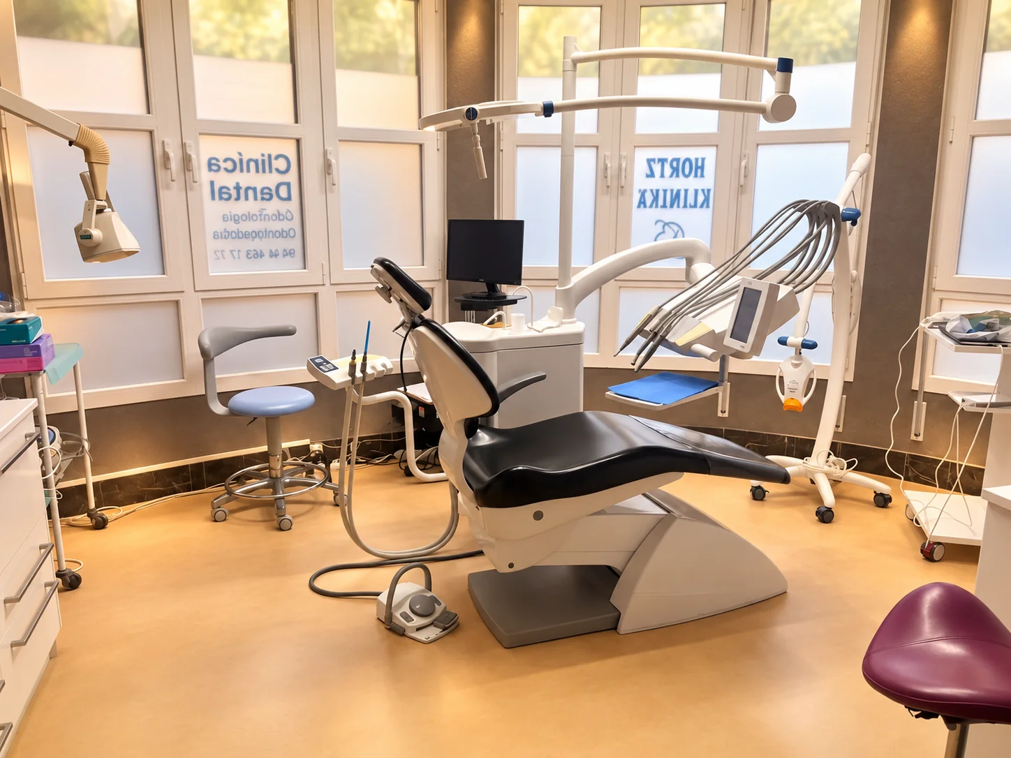 Sala de espera y descanso de la clínica dental en Gernika