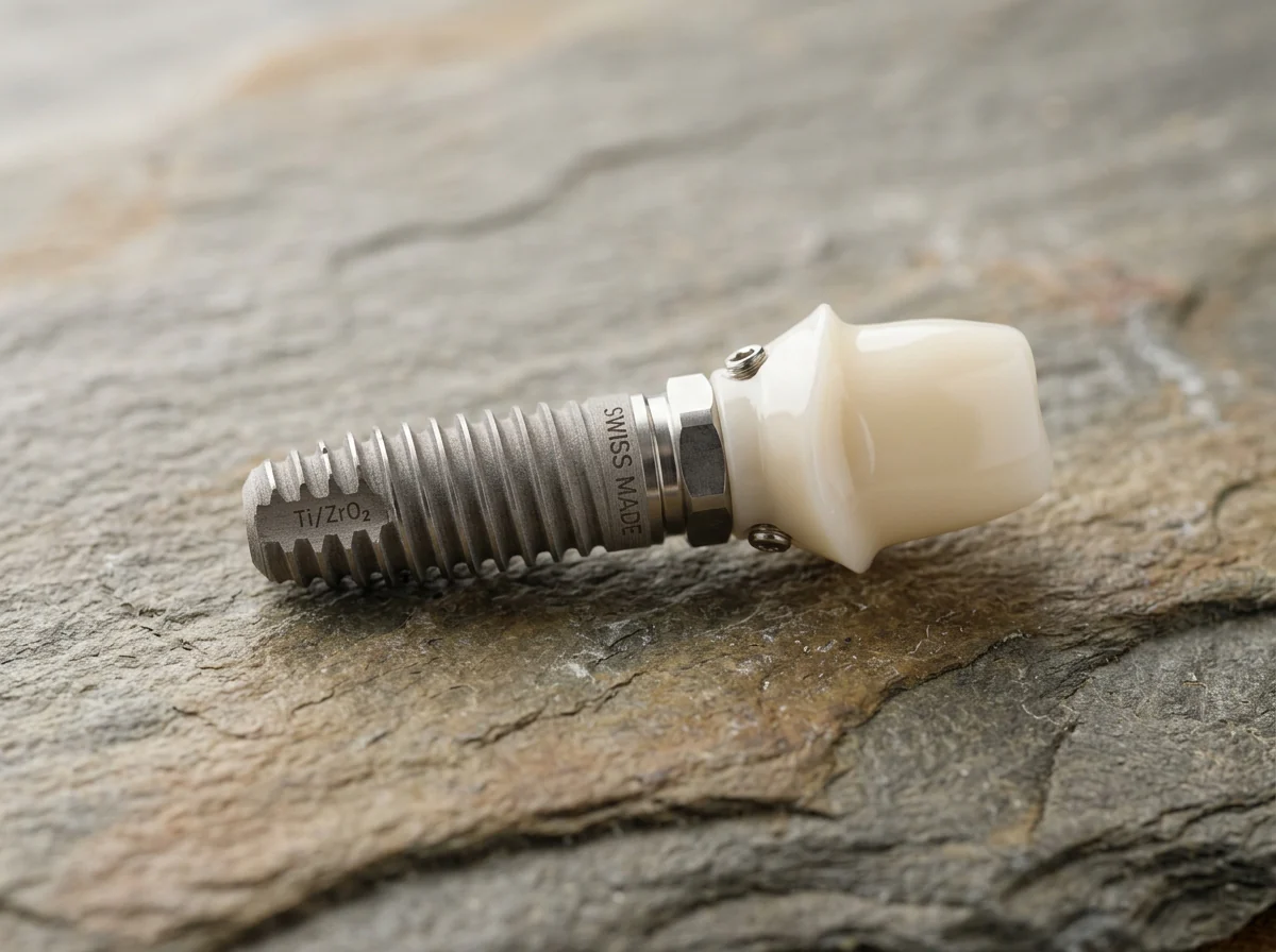 Implantes dentales de titanio y cerámica biomimética
